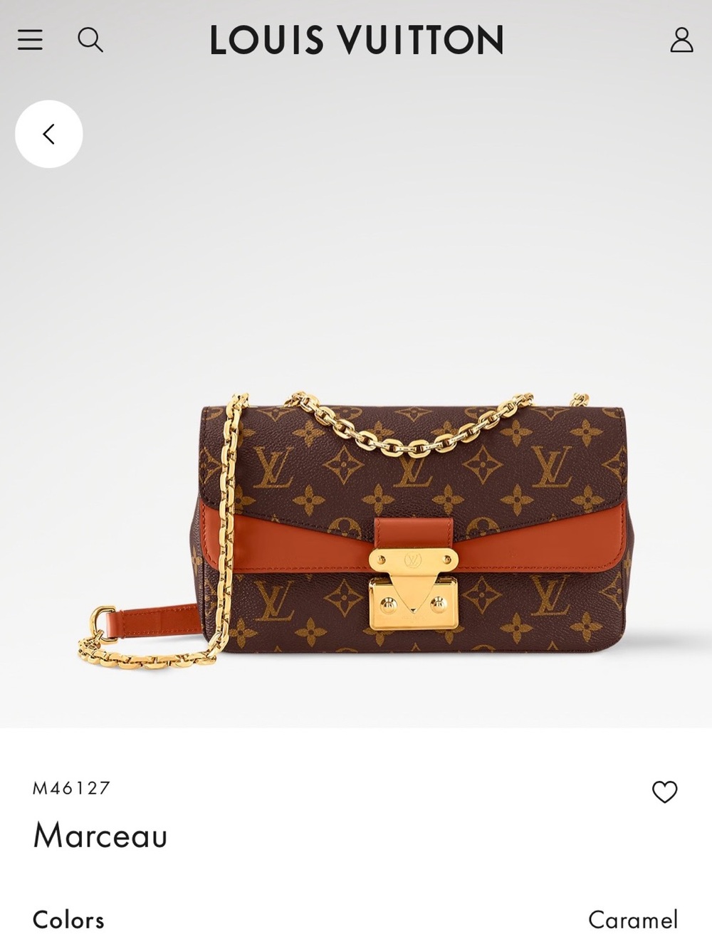 Louis Vuitton Monogram Marceau Shoulder Bag in Caramel and Brown